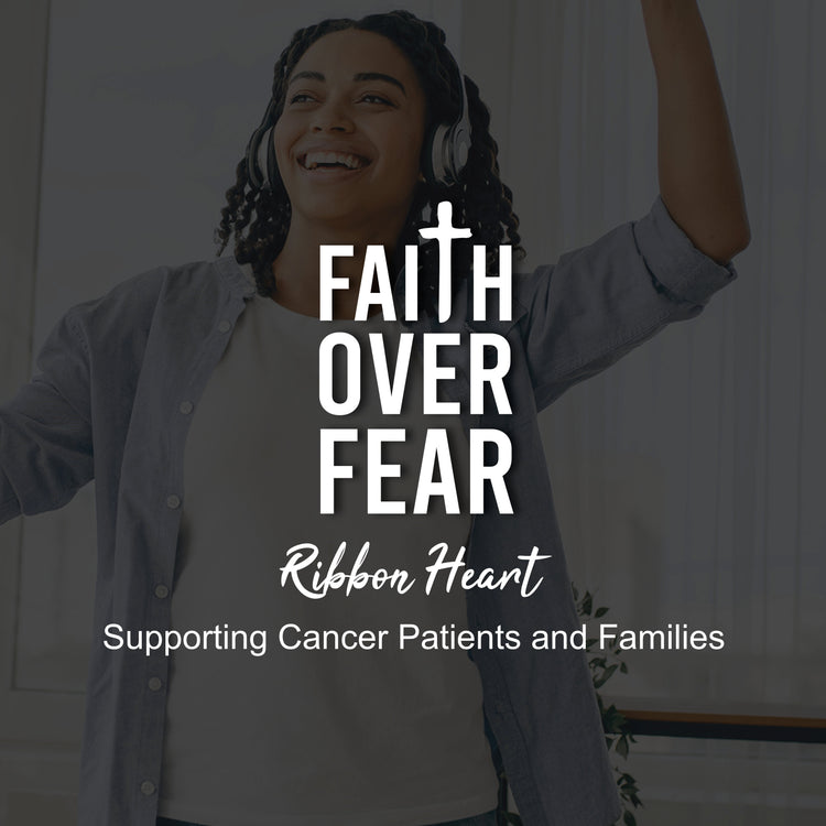 Faith Over Fear Ribbon Heart