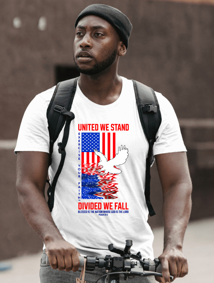 Exercise Your Faith Patriotic United we stand T-shirt White
