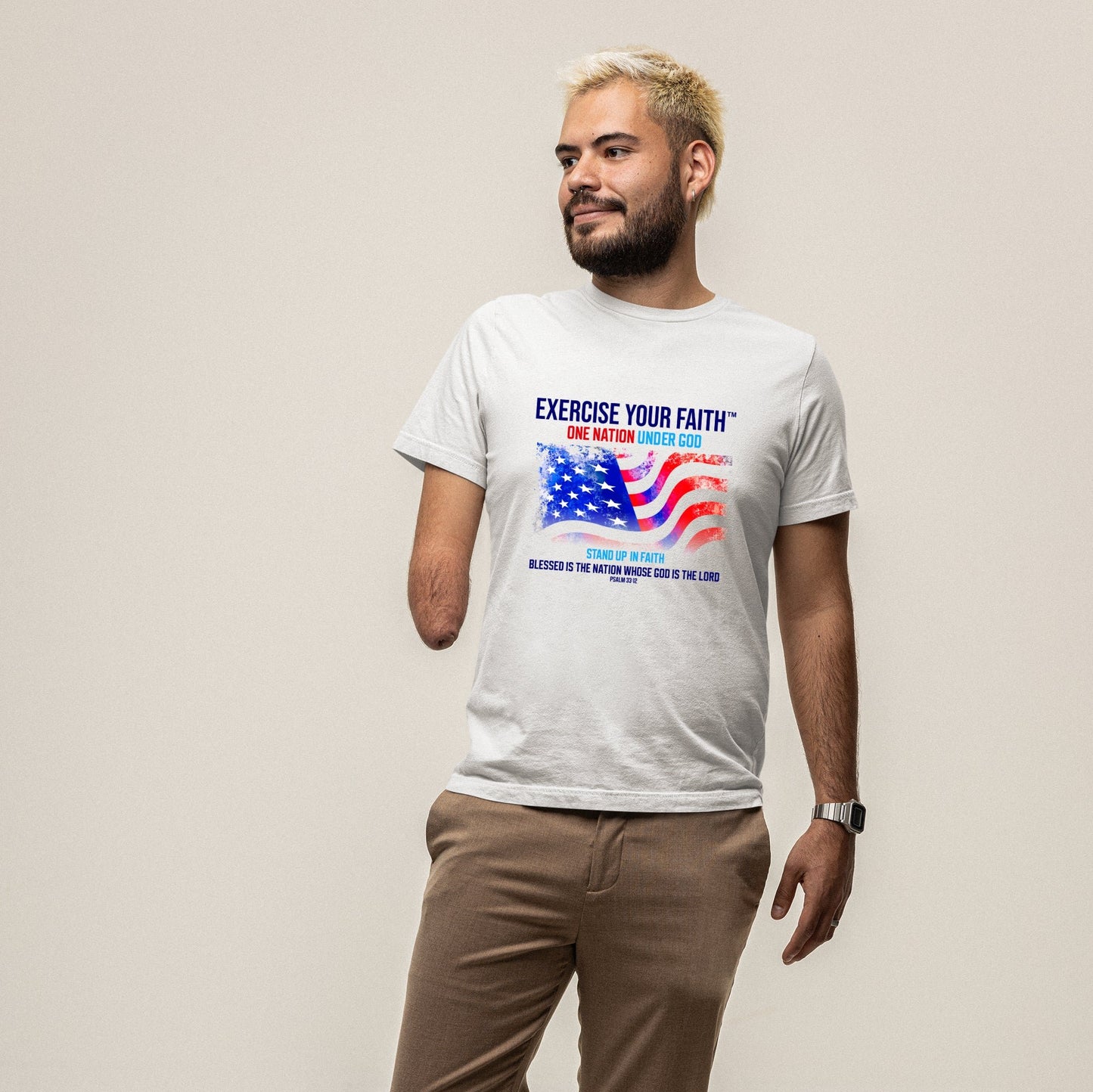 Exercise Your Faith One nation under God T-shirt White