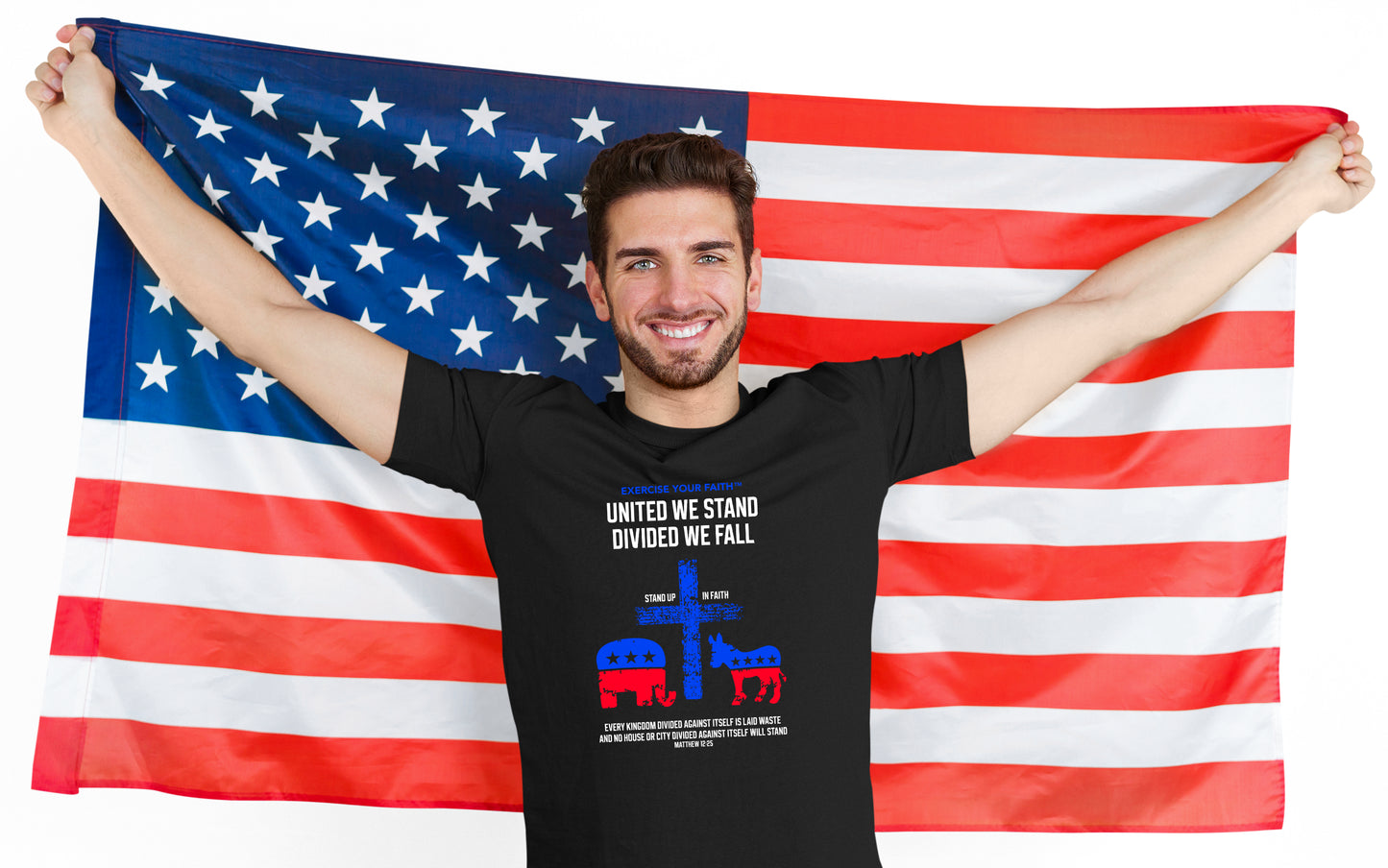 Exercise Your Faith United we stand divided we fall Unity T-shirt Black