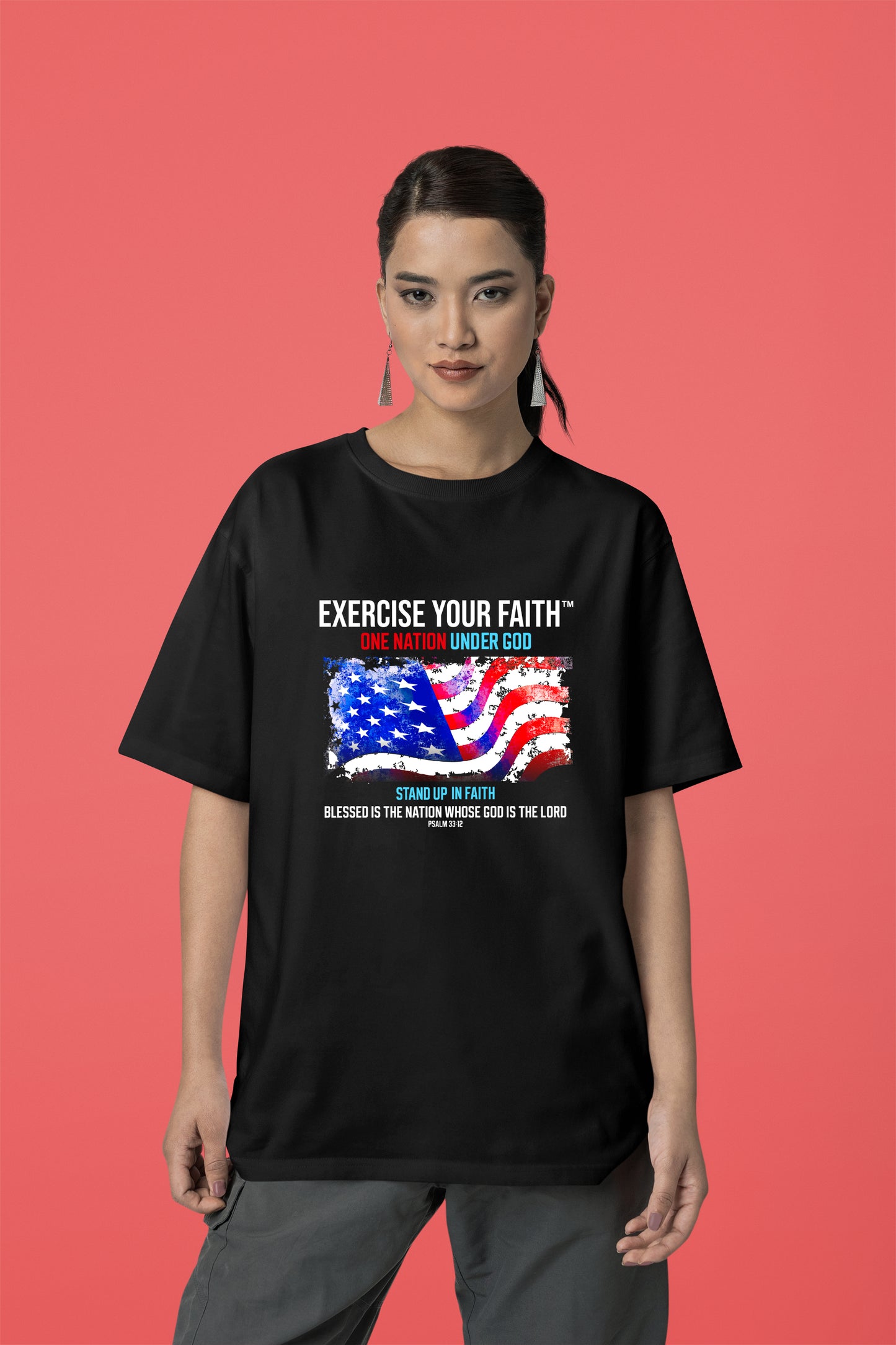 Exercise Your Faith One nation under God T-shirt Black