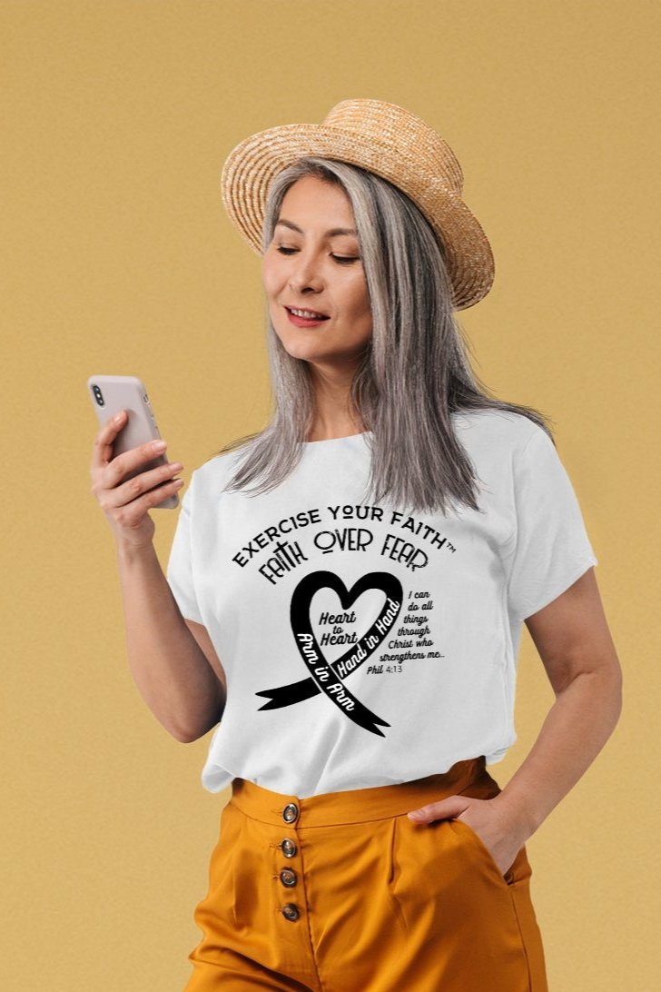 Exercise Your Faith Ribbon Heart Melanoma