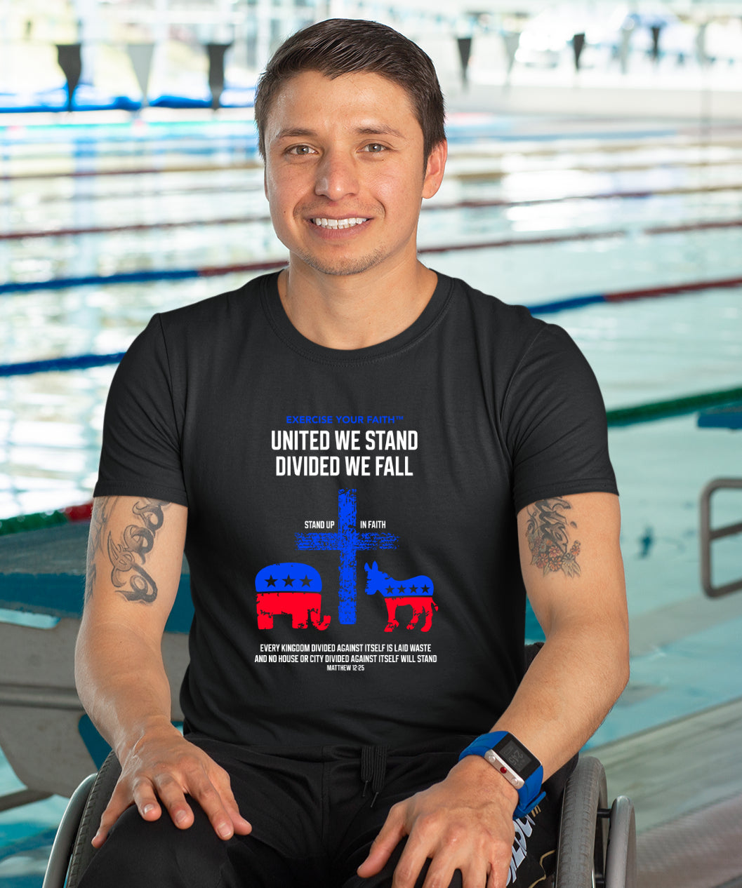 Exercise Your Faith United we stand divided we fall Unity T-shirt Black