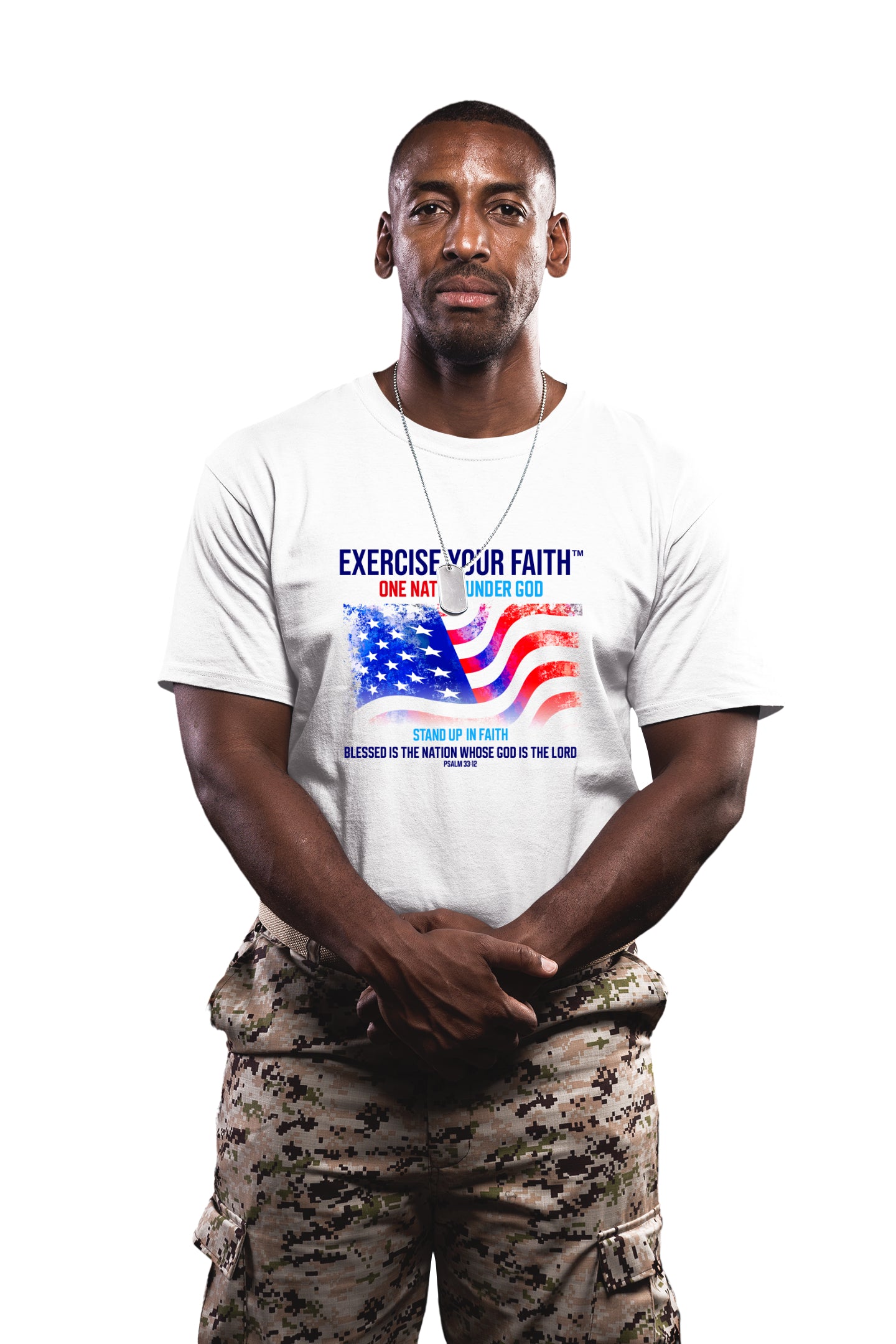 Exercise Your Faith One nation under God T-shirt White
