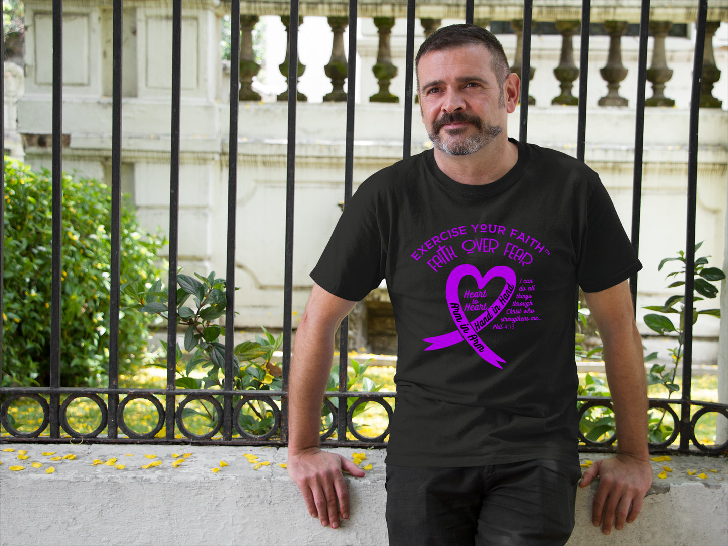 Exercise Your Faith Hodgkins Lymphoma Ribbon Heart Black