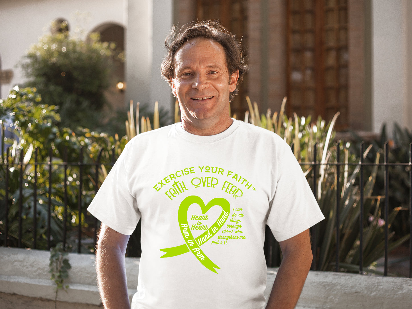 Exercise Your Faith Lymphoma Ribbon Heart White