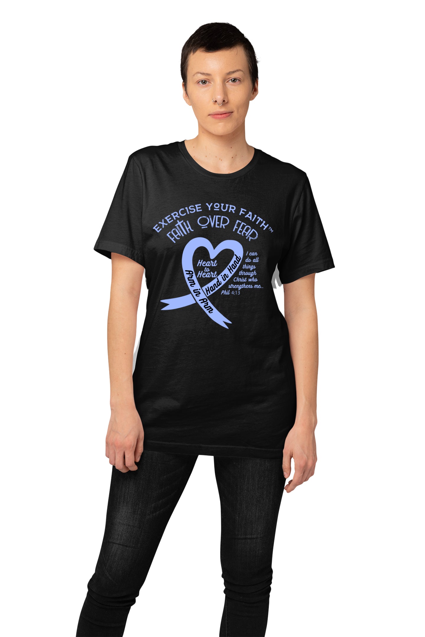 Stomach Cancer Ribbon Heart Black