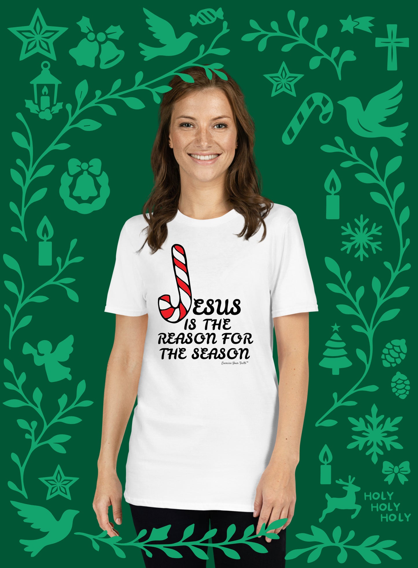 EYF Christian Candy cane T-shirt, Christmas Jesus is the reason gift for the Holidays