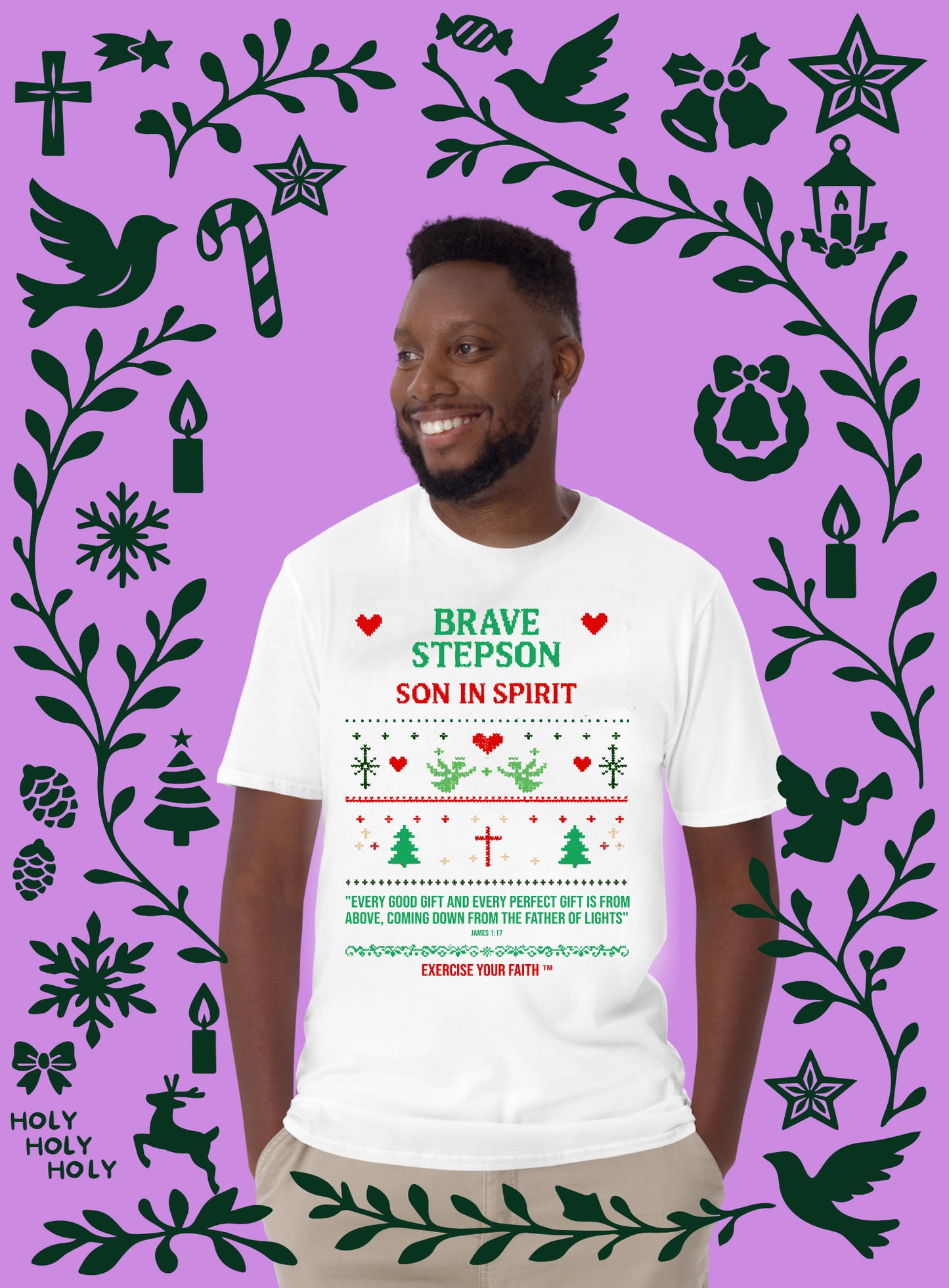 EYF Christmas family blessing t-shirt, Christian Holiday Gift for stepson