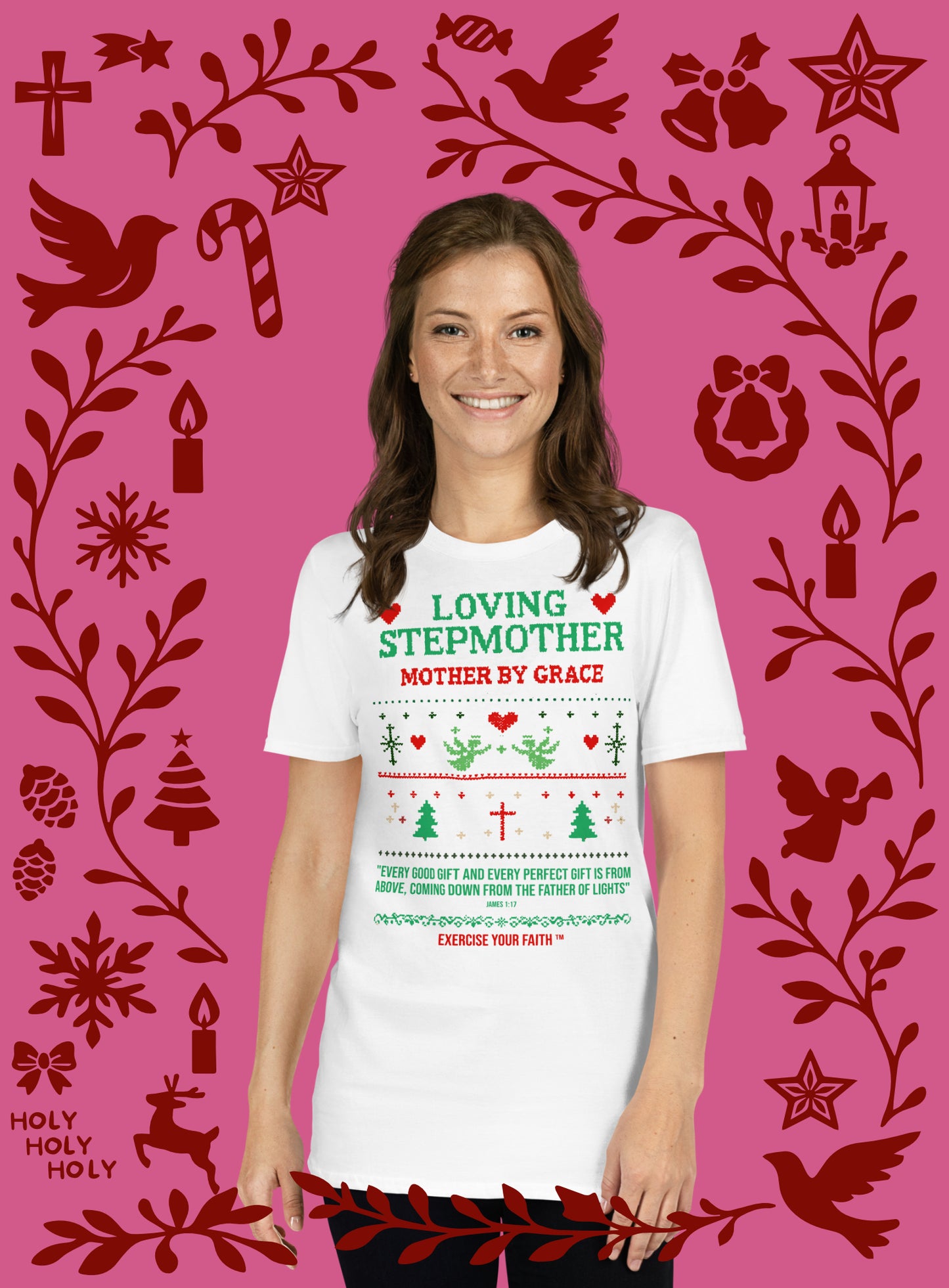 EYF Christmas family stepmother blessing t-shirt for gift, Christian women’s holiday gift
