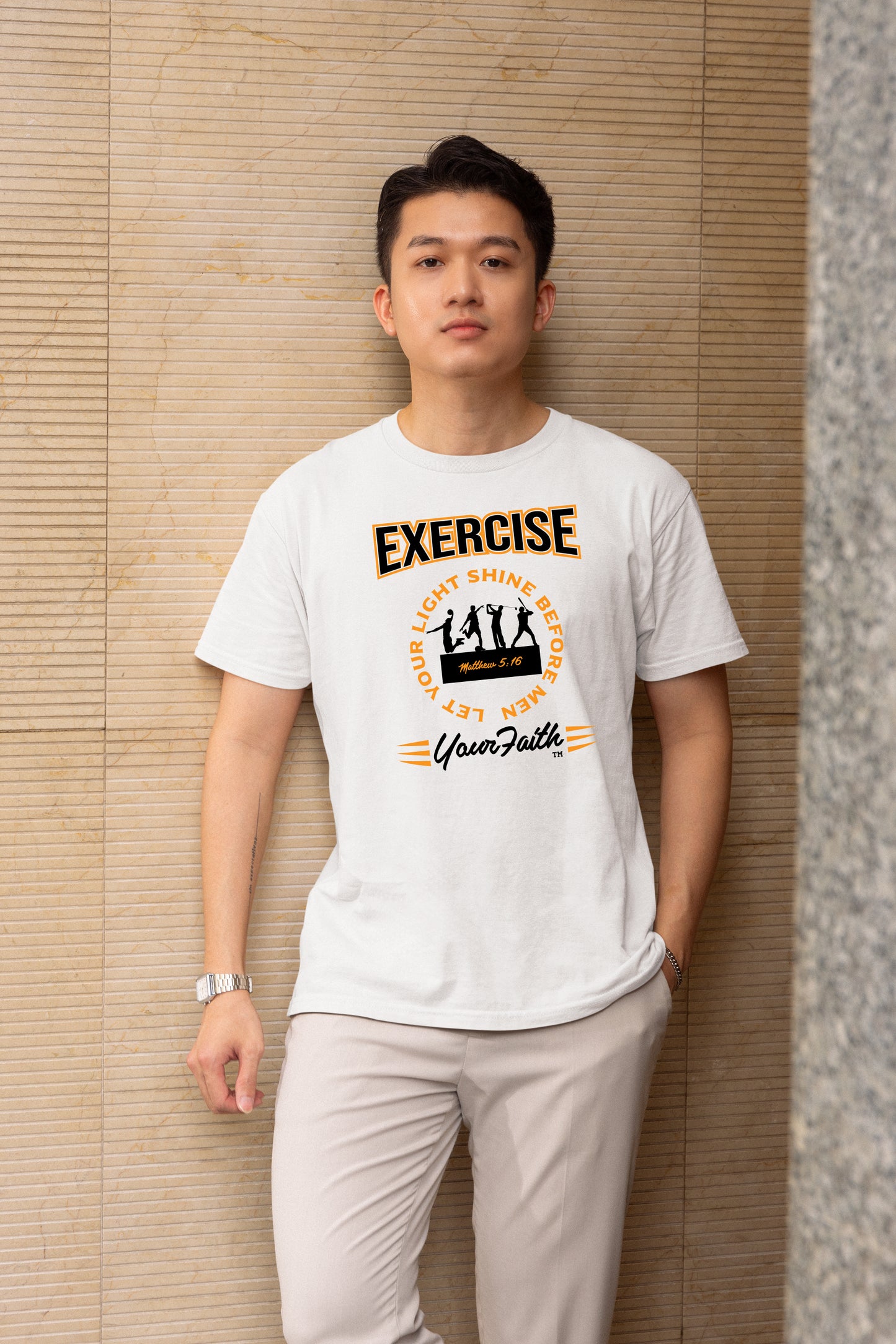 Exercise Your Faith™ White Circle Group Sports
