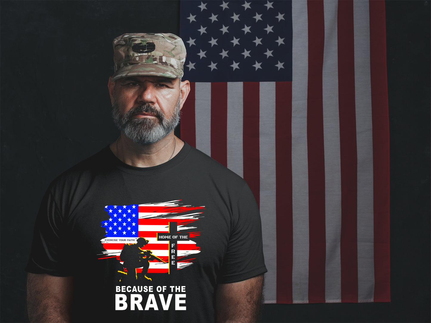 Memorial Day - Soldier Flag Cross Black