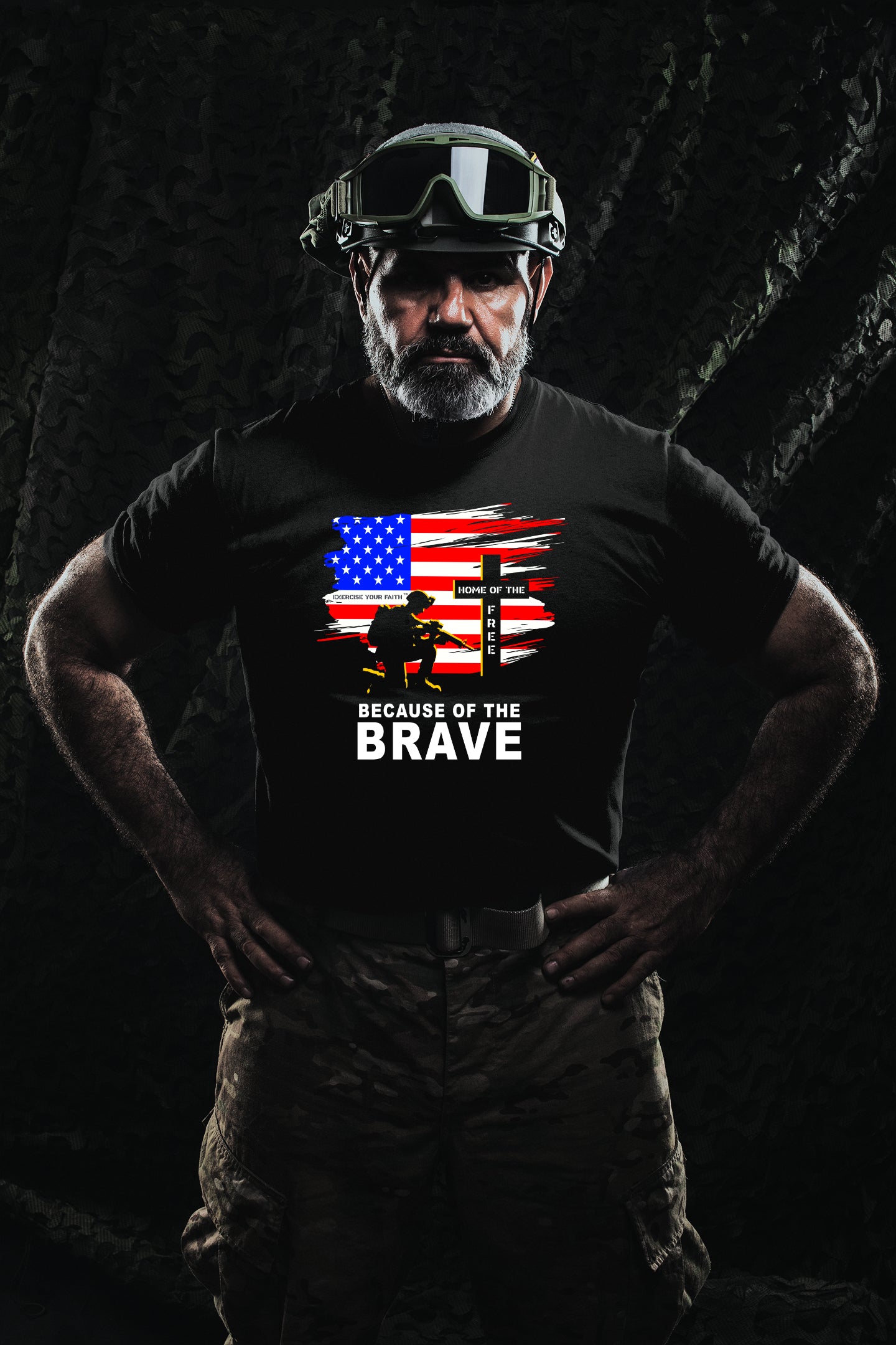 Memorial Day - Soldier Flag Cross Black
