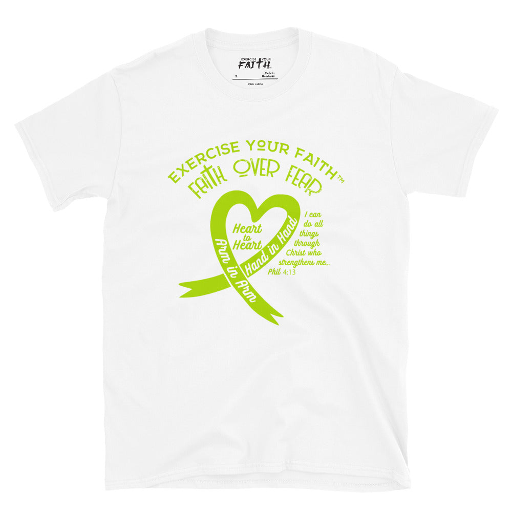 Exercise Your Faith Lymphoma Ribbon Heart White