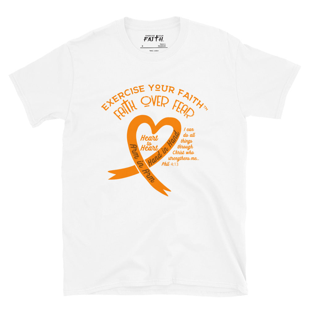 Exercise Your Faith Leukemia Ribbon Heart White