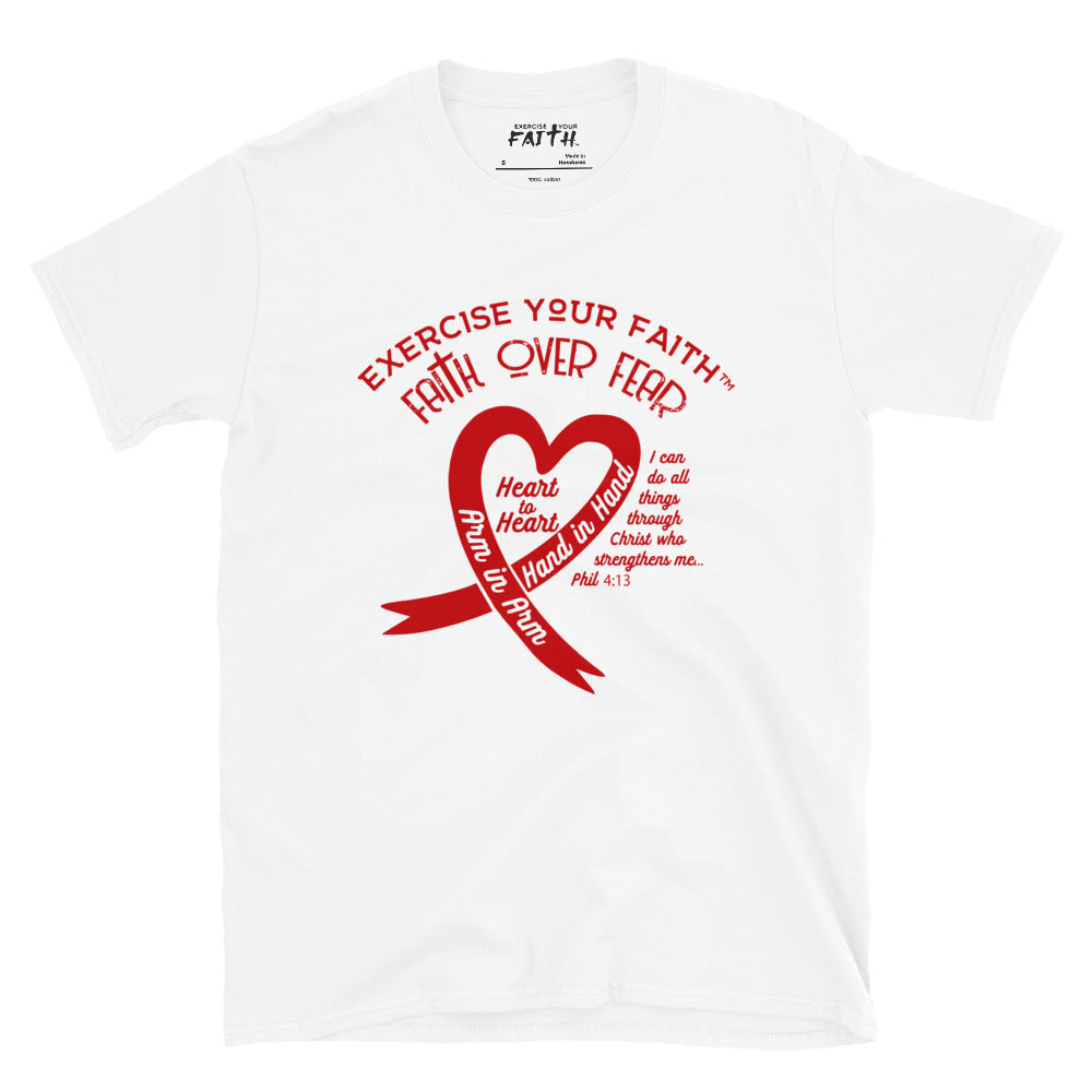 Exercise Your Faith Head and Neck Cancer Ribbon Heart White