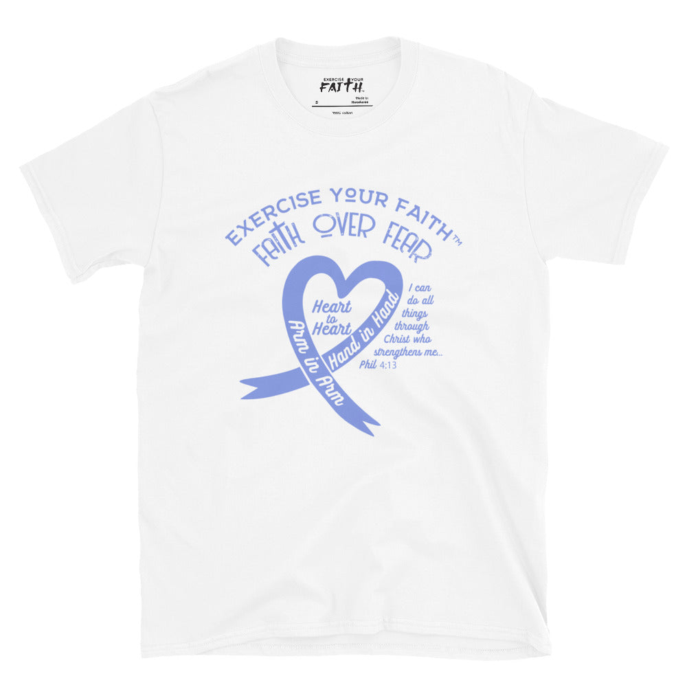 Exercise Your Faith Esophageal Cancer Ribbon Heart White