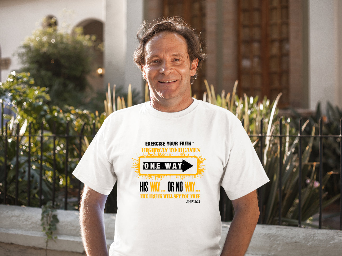 Highway to Heaven - Follow Yellow This Way White T-shirt
