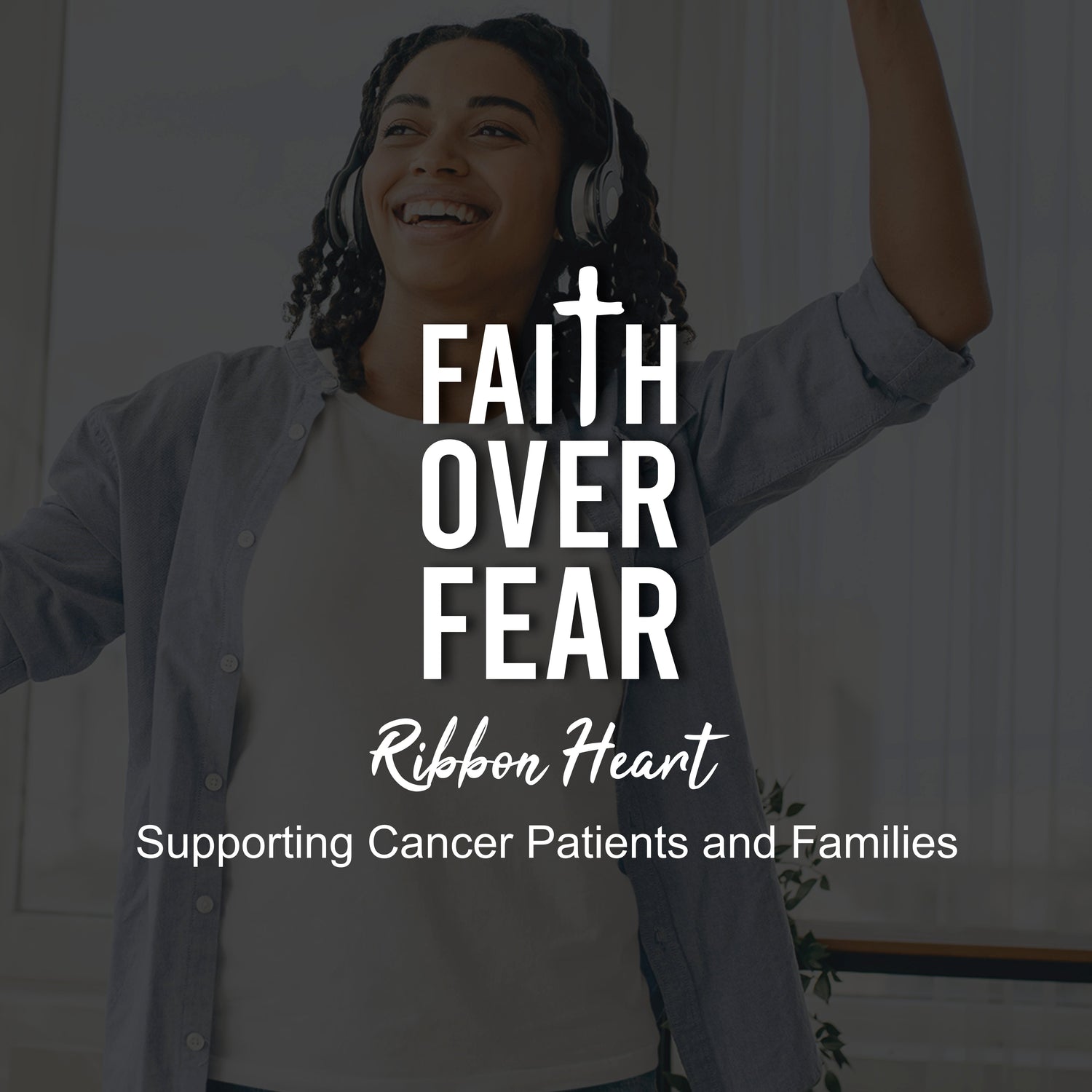 Faith Over Fear Ribbon Heart