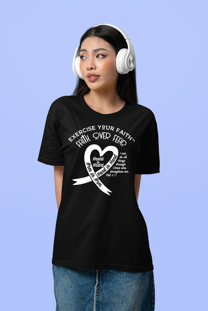 Exercise Your Faith Ribbon Heart Lung Cancer