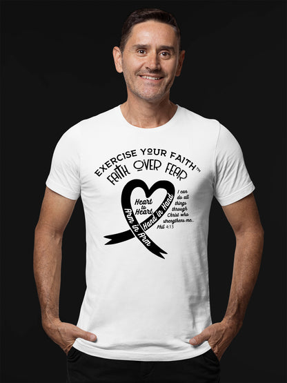 Exercise Your Faith Ribbon Heart Melanoma