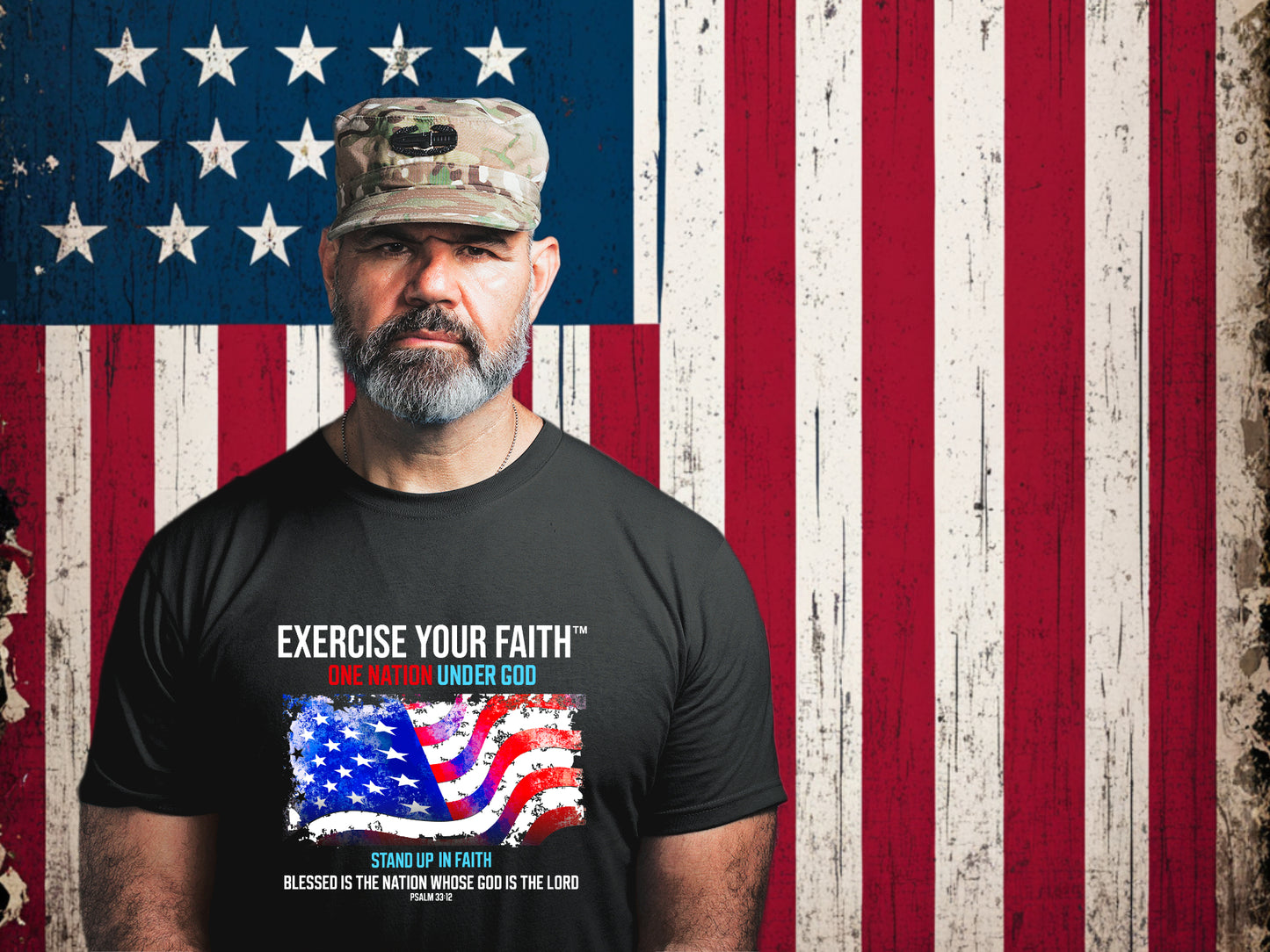 Exercise Your Faith One nation under God T-shirt Black