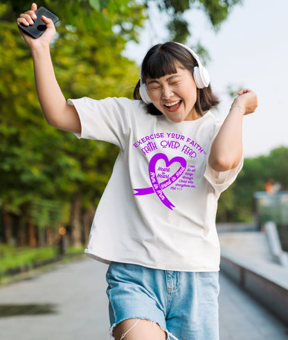 Exercise Your Faith Hodgkins Lymphoma Ribbon Heart White