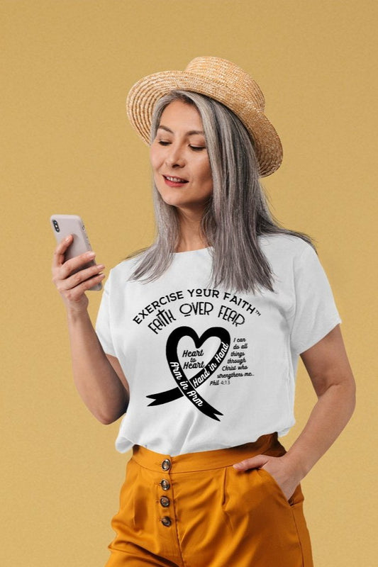 Exercise Your Faith Ribbon Heart Melanoma