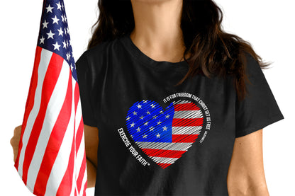 Exercise Your Patriotic Christian Heart T-shirt Black