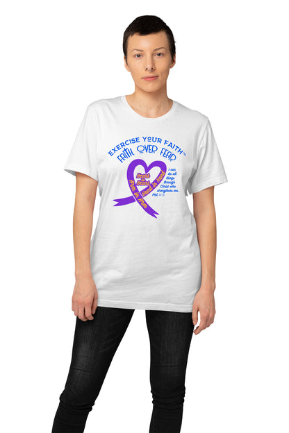 Exercise Your Faith Bladder Cancer Ribbon Heart White