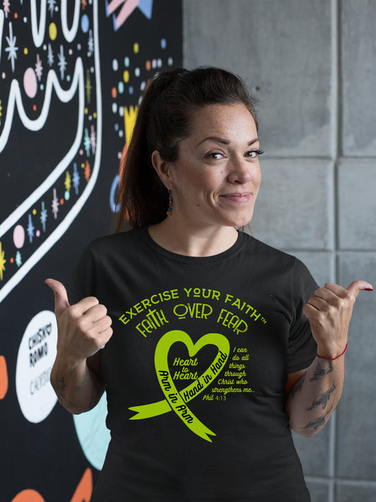 Exercise Your Faith Lymphoma Ribbon Heart Black