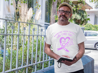 Exercise Your Faith Testicular Cancer Ribbon Heart White