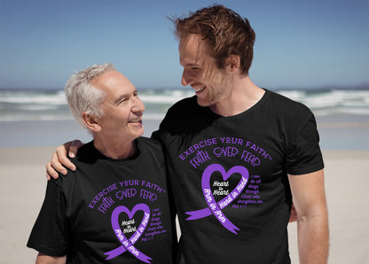 Exercise Your Faith Pancreatic Cancer Ribbon Heart Black
