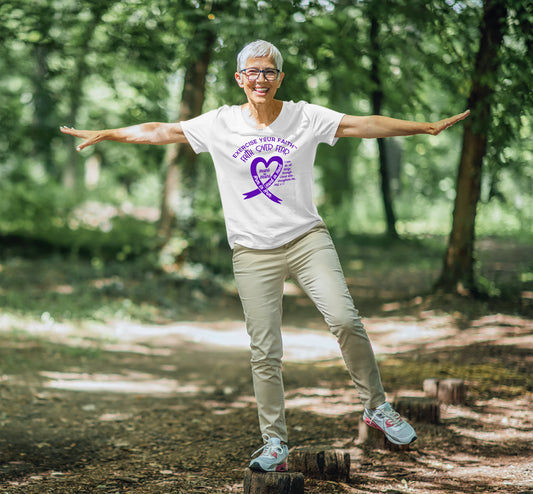 Exercise Your Faith Pancreatic Cancer Ribbon Heart White