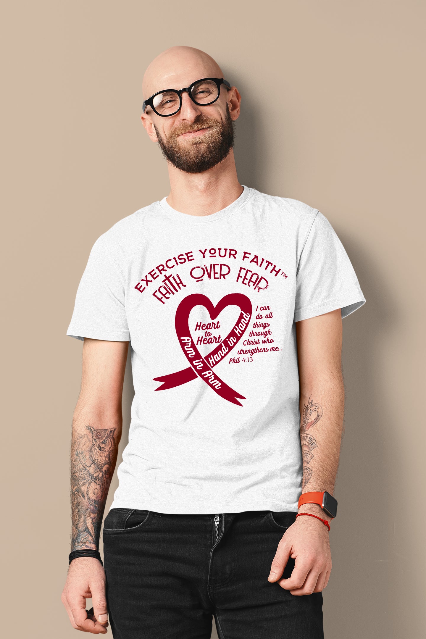 Exercise Your Faith Multiple Myeloma Ribbon Heart White