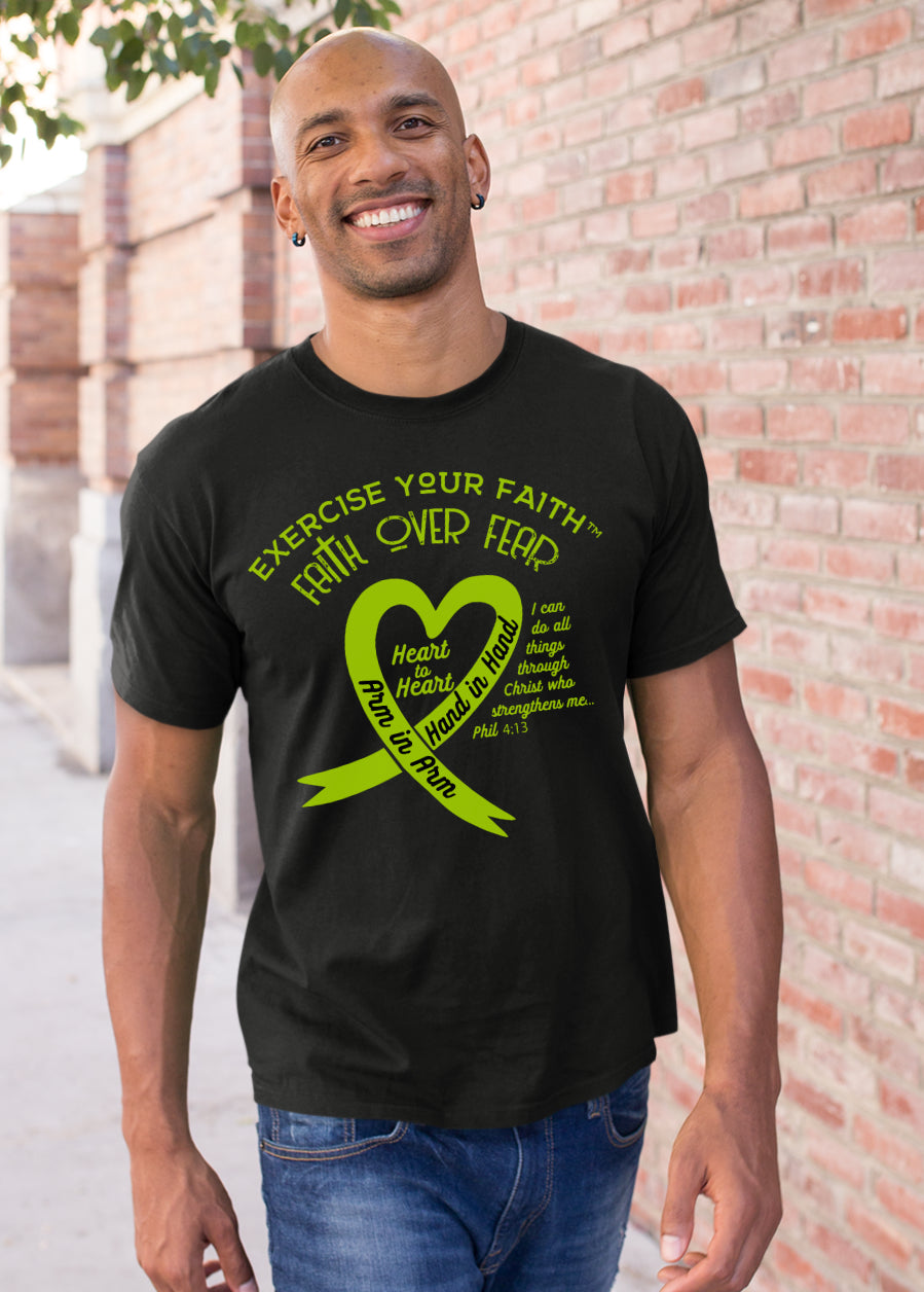 Exercise Your Faith Lymphoma Ribbon Heart Black