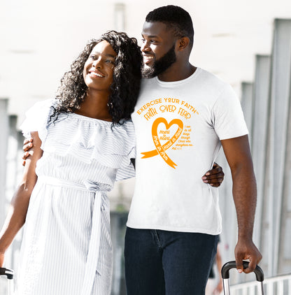 Exercise Your Faith Kidney Cancer Ribbon Heart White