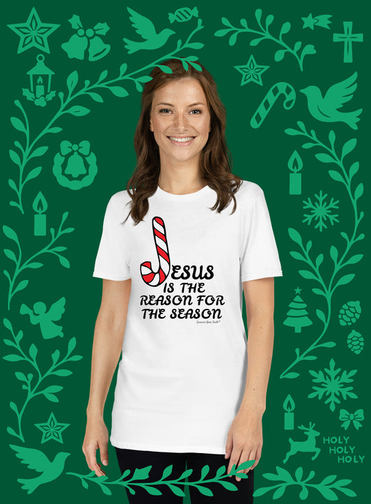 EYF Christian Candy cane T-shirt, Christmas Jesus is the reason gift for the Holidays