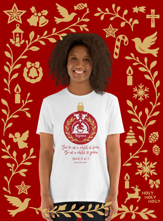 EYF Christian Christmas Nativity Ornament T shirt Bible Verse Gift