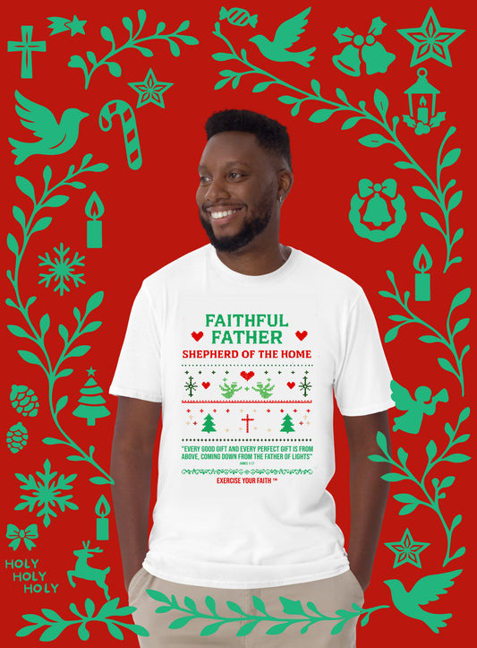 EYF Christmas Family blessing t-shirt gift, Christian Holiday apparel for father