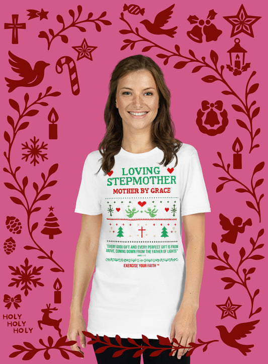EYF Christmas family stepmother blessing t-shirt for gift, Christian women’s holiday gift