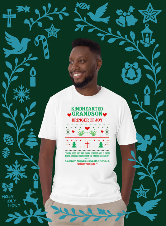 EYF Christmas family blessing men’s t-shirt, Christian Holiday gift for grandson