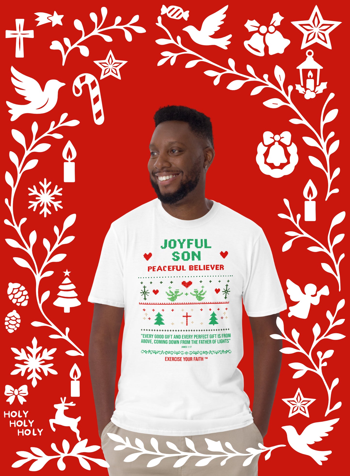 EYF Christmas family son blessing t-shirt, Christian Holiday Gift for son
