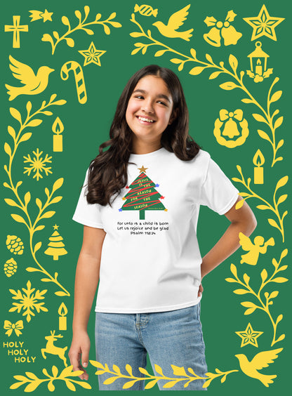 EYF Christian T-shirt, Christmas Jesus is the reason tree Youth