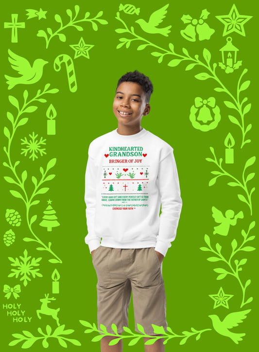 EYF Christmas Family Crewneck Sweatshirt Grandsons Youth