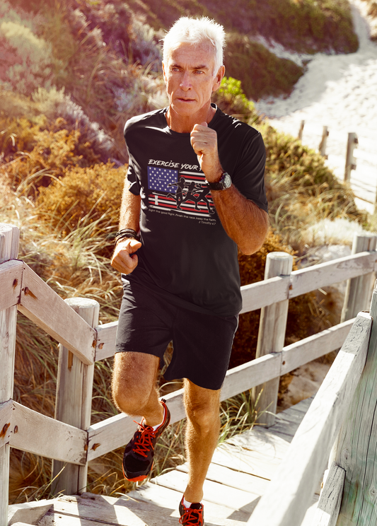 Exercise your Faith - Runners Horizontal Black