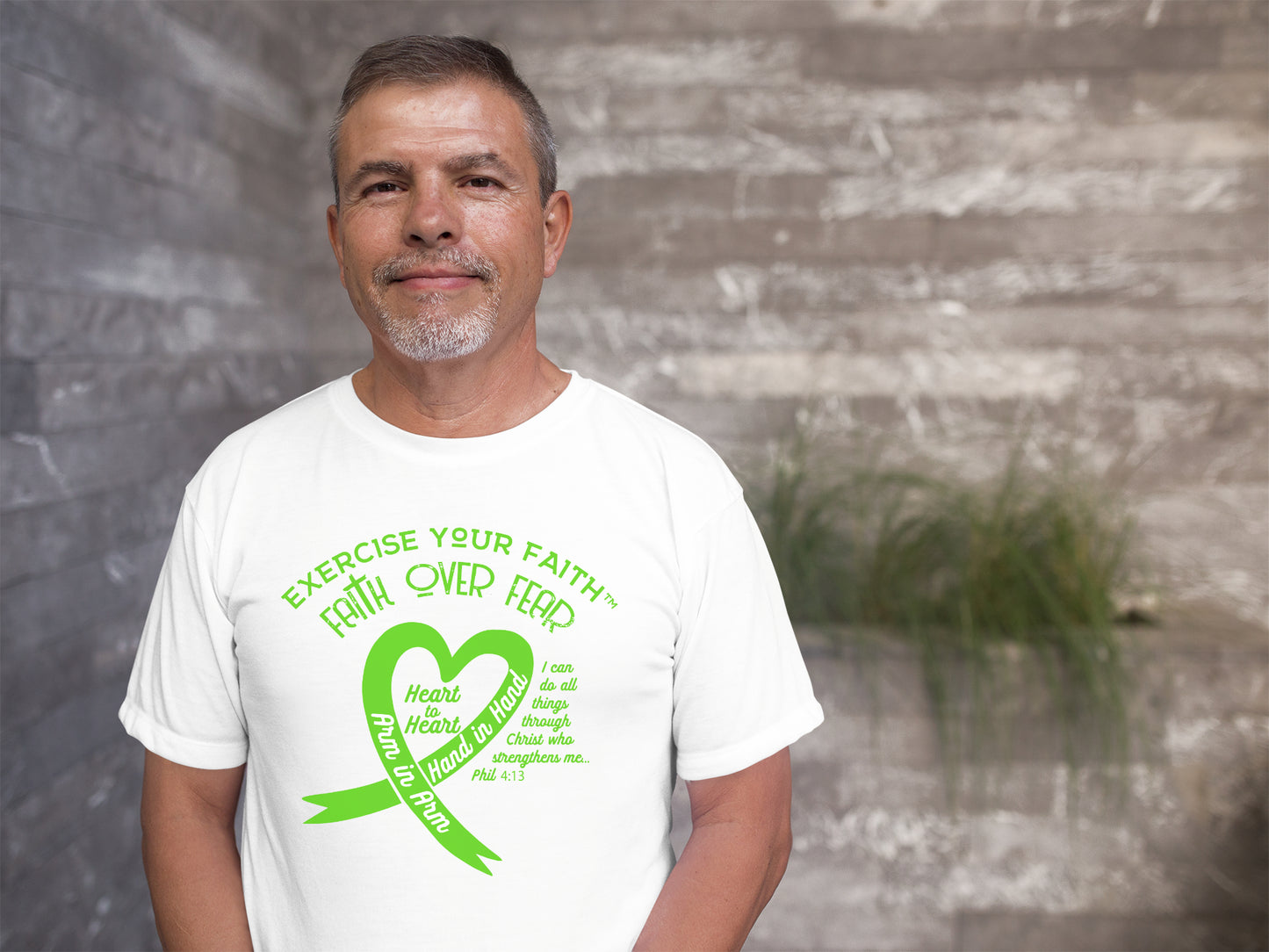 Exercise Your Faith Gallbladder Cancer Ribbon Heart White