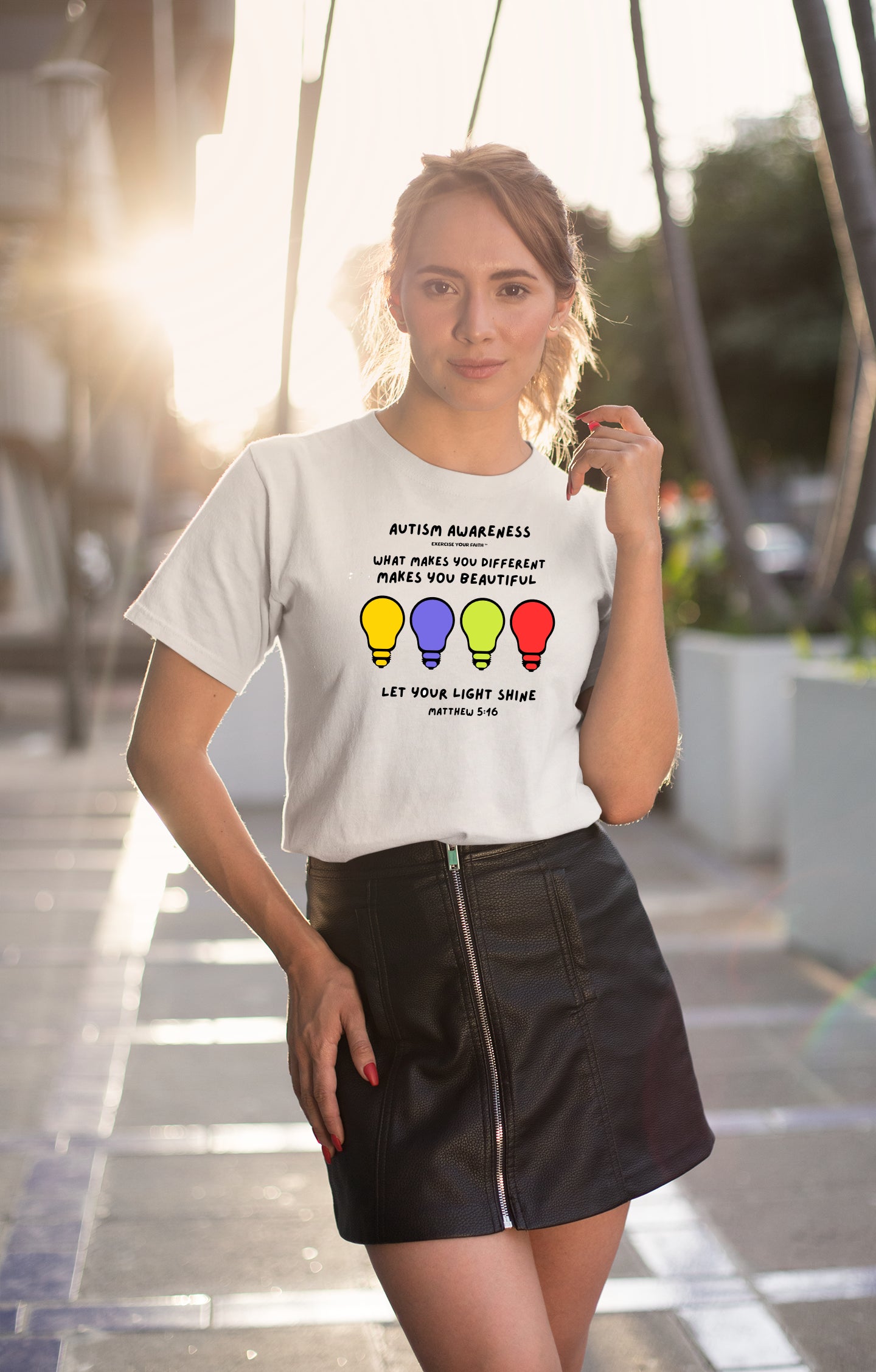 Autism Awareness Light bulbs Let your light shine White