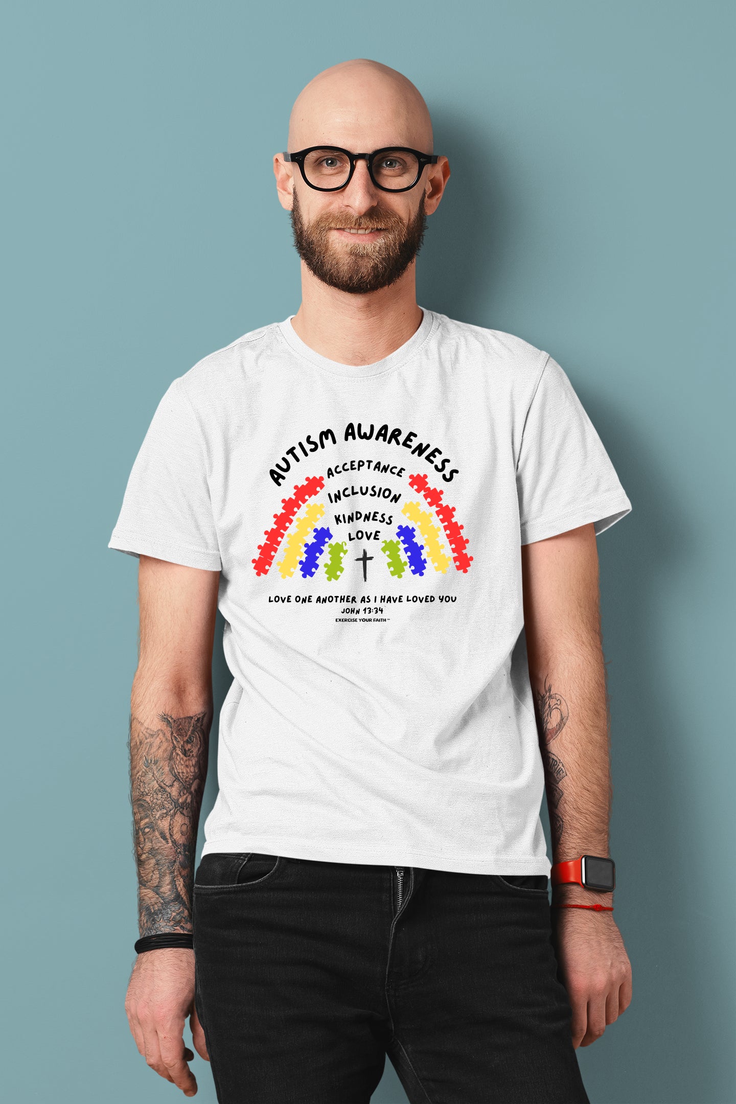 Autism Awareness Autism Rainbow Love One Another White