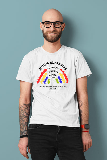 Autism Awareness Autism Rainbow Love One Another White
